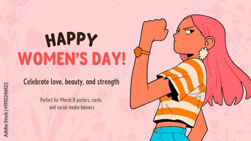 Strong Women, Feminine Empowerment, Girl Power Poster for 8 March