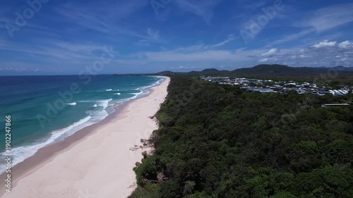 Wallpaper Mural Vegetated Coastal Town Of Casuarina Beach On The Tweed Coast Of New South Wales, Australia. Aerial Shot Torontodigital.ca