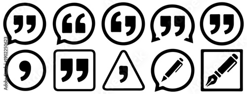 Quote Speech Bubble Icon Set