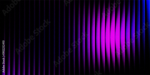 Abstract Neon Light Background with Purple Blue Vertical Lines Grain Noise Texture for Digital Design