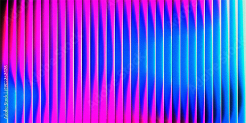 Abstract Neon Light Background with Purple Blue Vertical Lines Grain Noise for Digital Design