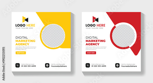 Creative Digital Strategy and Branding Template, Professional Online Marketing Services Flyer, instagram post, LinkedIn Post
