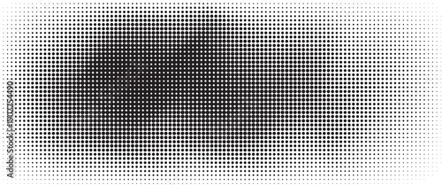 Dotted halftone gradient texture. Fading polka dot background. Repeated dots gradation pattern background. Black vanishing comic pop art overlay backdrop.