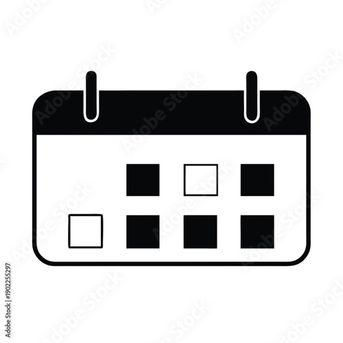 A vector desktop calendar icon design featuring a paper page symbol for an agenda event or business appointment reminder