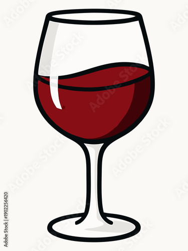 Red wine glass vector illustration