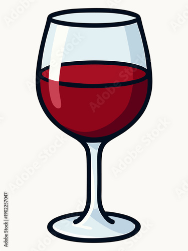 Red wine glass vector illustration