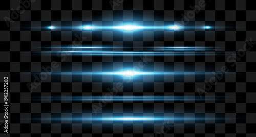 Light effect set. Glow isolated white transparent light effect set, lens flare, explosion, glitter, dust, line, sun flash, spark and stars, spotlight, curve twirl.