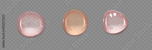 Collagen serum or essence drops . Collagen serum bubbles. Cosmetic essence. Concept skincare cosmetics solution