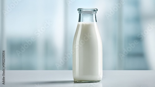 Refreshing milk drink kitchen setting beverage photography bright environment close-up view healthy lifestyle concept