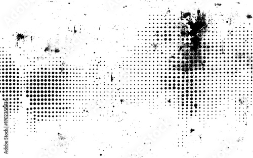 Vintage Print Halftone Ink Background. Minimal Halftone Dots Grunge Background. Vector Design.