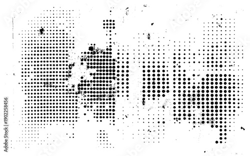 Vintage Print Halftone Ink Background. Vintage Halftone Grunge Print Background