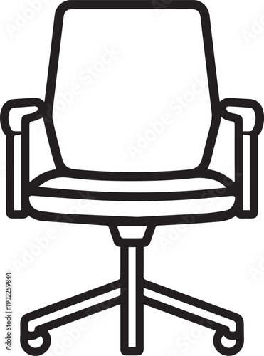 An office chair stands tall, a symbol of modern workspace comfort. Minimalist design for any business style.