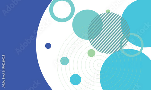 Abstract geometric blue and dark navy color background with circle shape. Vector, illustration Modern blue abstract background, the look of stainless steel, circular lines on a blue background