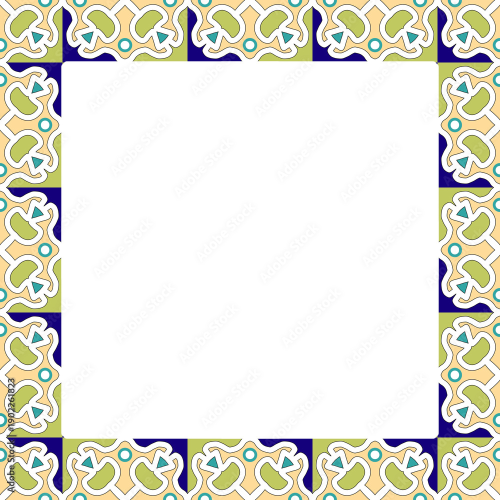 Obraz premium Decorative Square Tile Frame Border
