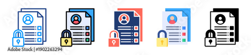 Data Privacy Icon Sheet Multiple Style Collection 