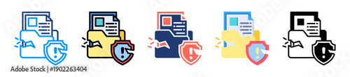 Data Breach Icon Sheet Multiple Style Collection 