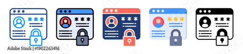 Access Authorization Icon Sheet Multiple Style Collection 