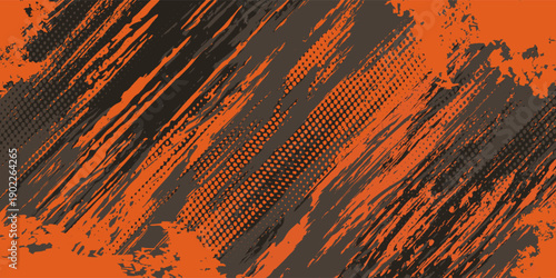 orange color pattern gradient grunge texture background. Dots pop art comics sport style vector illustration