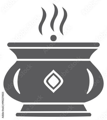 Aroma diffuser glyph icon with steam for spa, wellness, and aromatherapy concepts