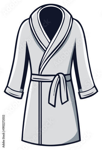 Cartoon Illustration of a Cozy Bathrobe