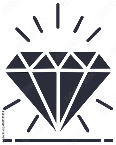 Stylized graphic illustration of a sparkling gemstone, depicting brilliance and value.