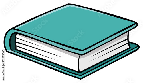 Closed Teal Hardcover Book Object Illustration