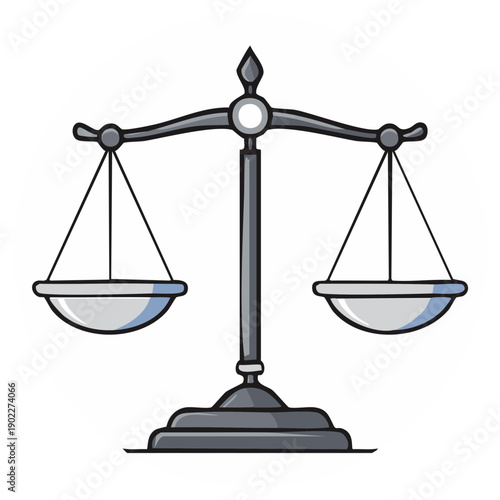 Illustrative Representation of Traditional Scales of Justice with Empty Pans