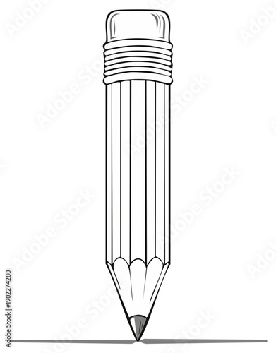 Sharp Graphite Pencil Drawing a Straight Line on Paper Artistic Tool