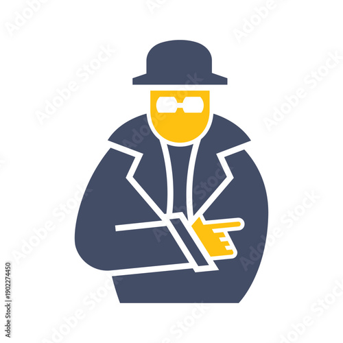 Vector illustration of a cartoon undercover policeman