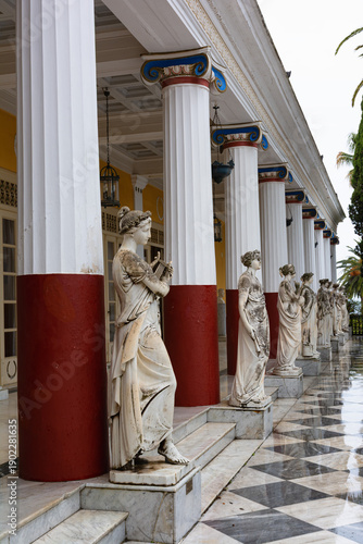 Achilleion palace in Corfu Island, Greece, built by Empress of Austria Elisabeth of Bavaria, also known as Sisi.
