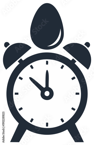 Alarm Clock with Egg Symbolizing Morning Routine and Punctuality Concept