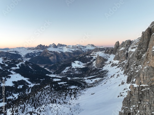 Fototapeta Sella Pass: View of Val Gardena