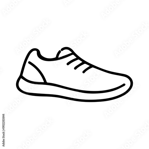 Step Counter Shoe Line Icon – Walking Fitness Tracker Symbol
