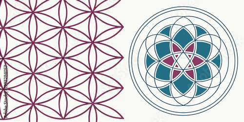 Geometric Patterns, Sacred Geometry, Flower of Life, Spiritual Symbols, Artistic Designs