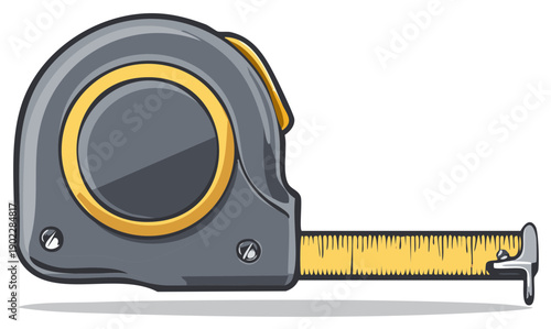 Cartoon Tape Measure Showing Measuring Tape Extension