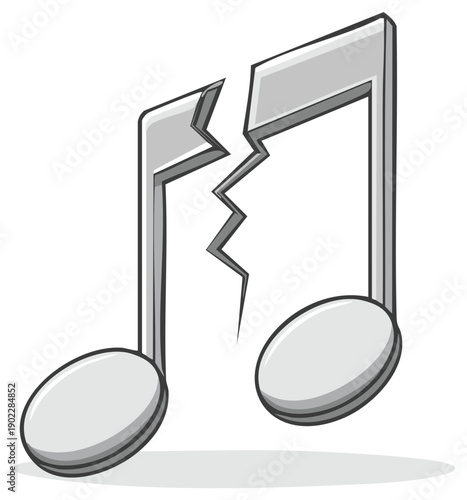 Broken musical note symbol representing a pause or silence in music