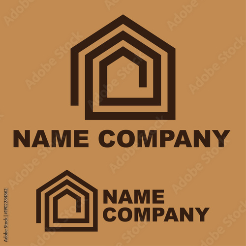 Logo immobilier professionnel moderne représentant une maison abstraite pour entreprise et marque