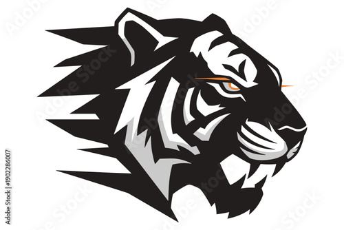 Fierce Tiger Head Logo with Motion Blur Effect - A Symbol of Power and Speed