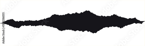Torn paper design torn out of the middle of it revealing a black background. Black paper torn outside white paper Vector illustration.