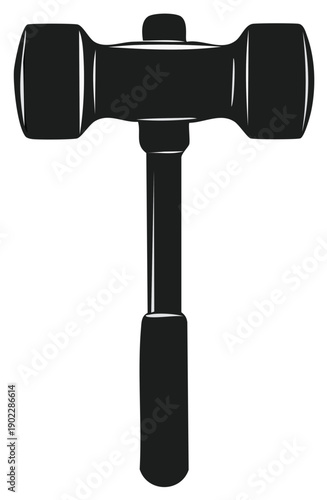 Silhouette illustration of a double-headed mallet tool.