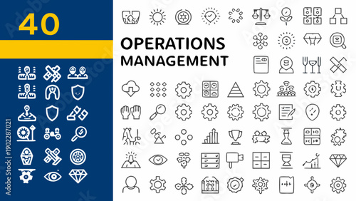 Operations management icons a visual representation of business processes