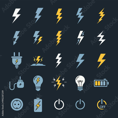 Electricity Icons Set