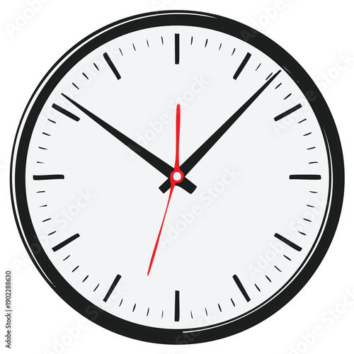 Classic Analog Wall Clock Showing Time with Hour Minute and Second Hands