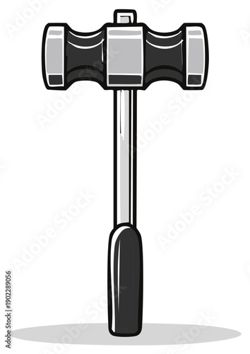 Heavy Duty Black Metal Sledgehammer Tool with Silver Grey Head and Dark Handle Isolated Studio Graphic