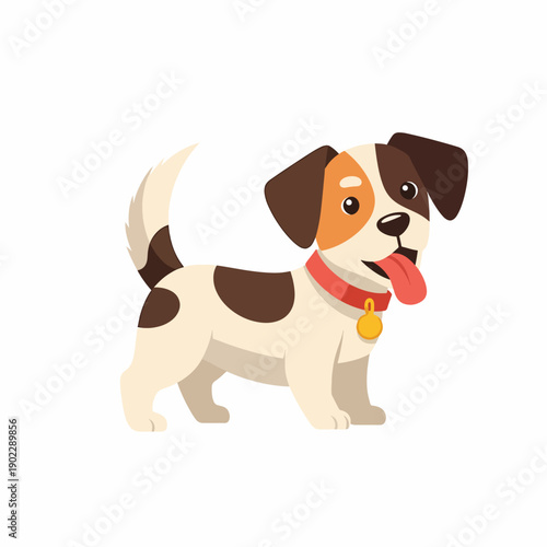 Happy Brown and White Puppy