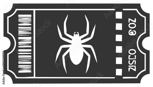 Spider Themed Event Ticket Entry Pass with Barcode and Numbers