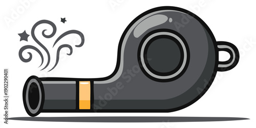 Sound Wave From a Black Referee Whistle with Stars