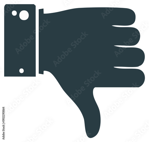 Disapproval Icon, Negative Feedback Gesture, Thumbs Down Symbol, Rejection and Dislike Concept