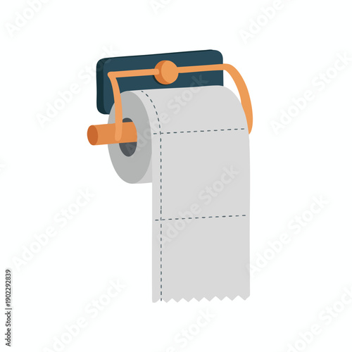 Toilet Paper Roll Holder with Paper