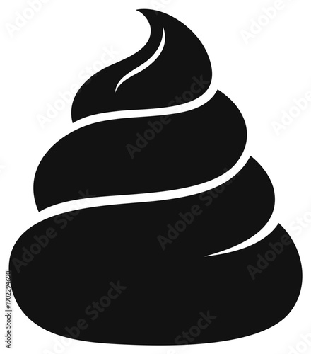 Stylized Black and White Graphic of a Swirl-Shaped Pile for Conceptual and Humorous Uses